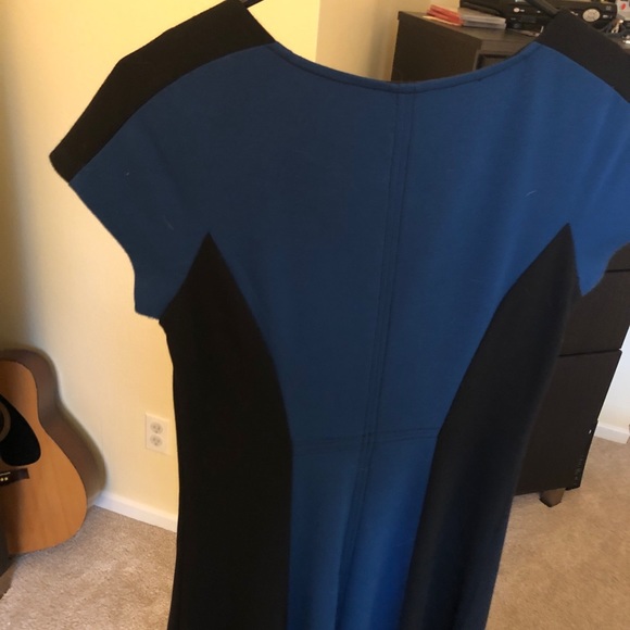 Elegant fit n flare black and blue dress - Picture 5 of 5
